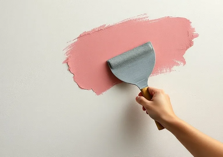 Application d'un enduit décoratif à la lisseuse sur un mur